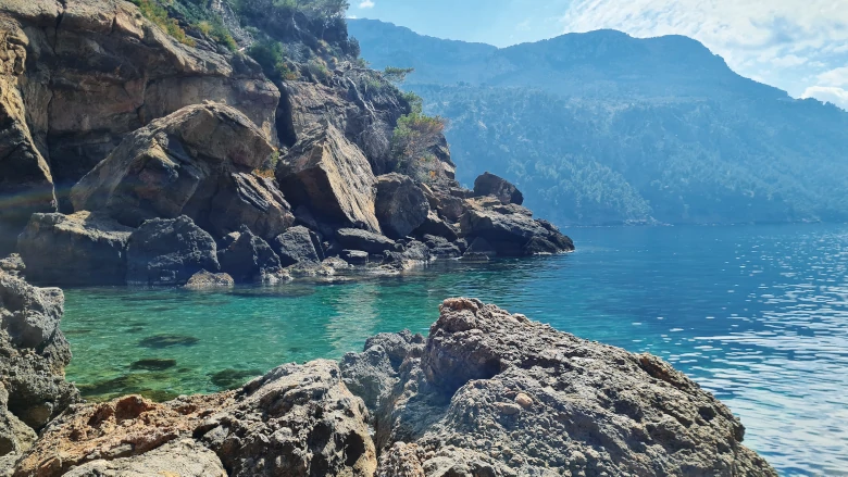 Mallorca's rocky coastline with turquoise water